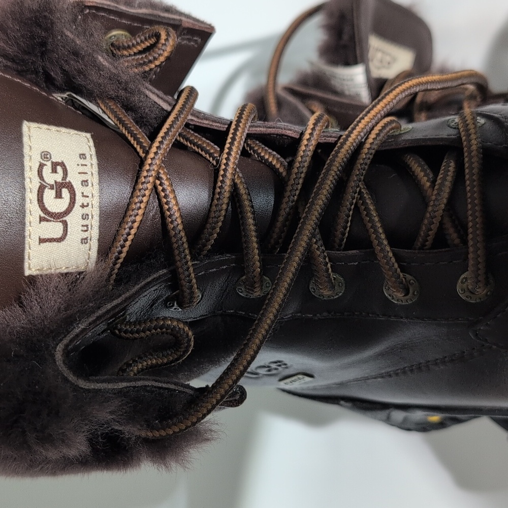 UGG Dark Brown Lace-Up Winter Boots - Picture 10 of 11